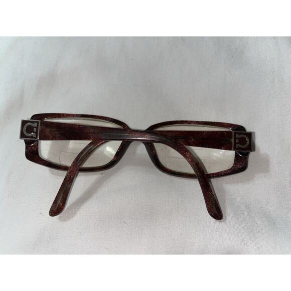 Salvatore Ferragamo Eyeglasses Frames 2632 565 Red Green Brown Sparkle 53-16-135 - Picture 2 of 8